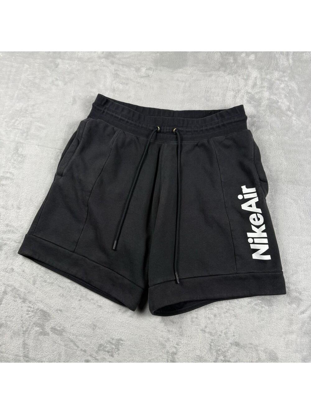 Nike Air Fleece Shorts Men Size M Black University Red Pockets Fleece Everyday